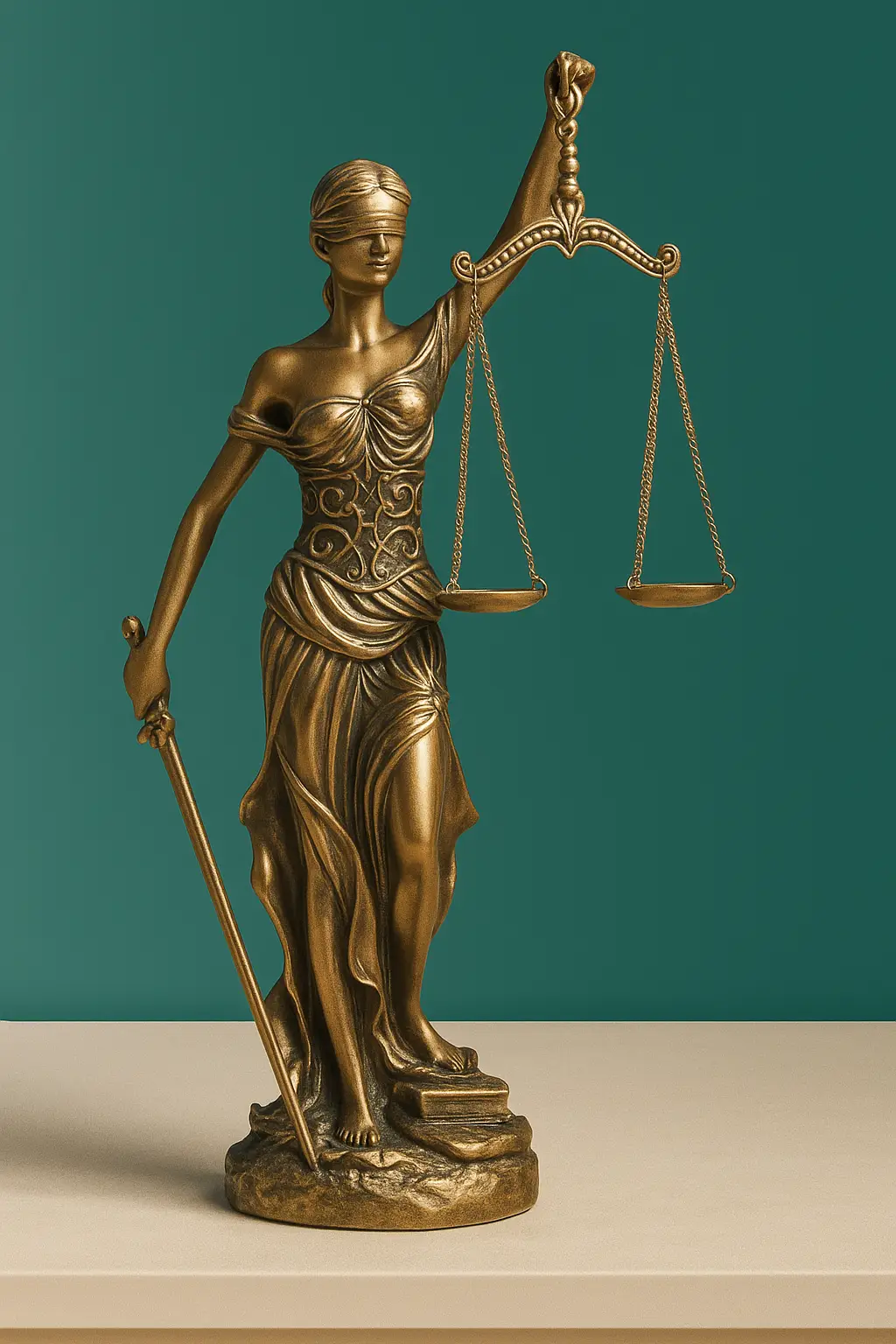 Bronzene Statue der Justitia